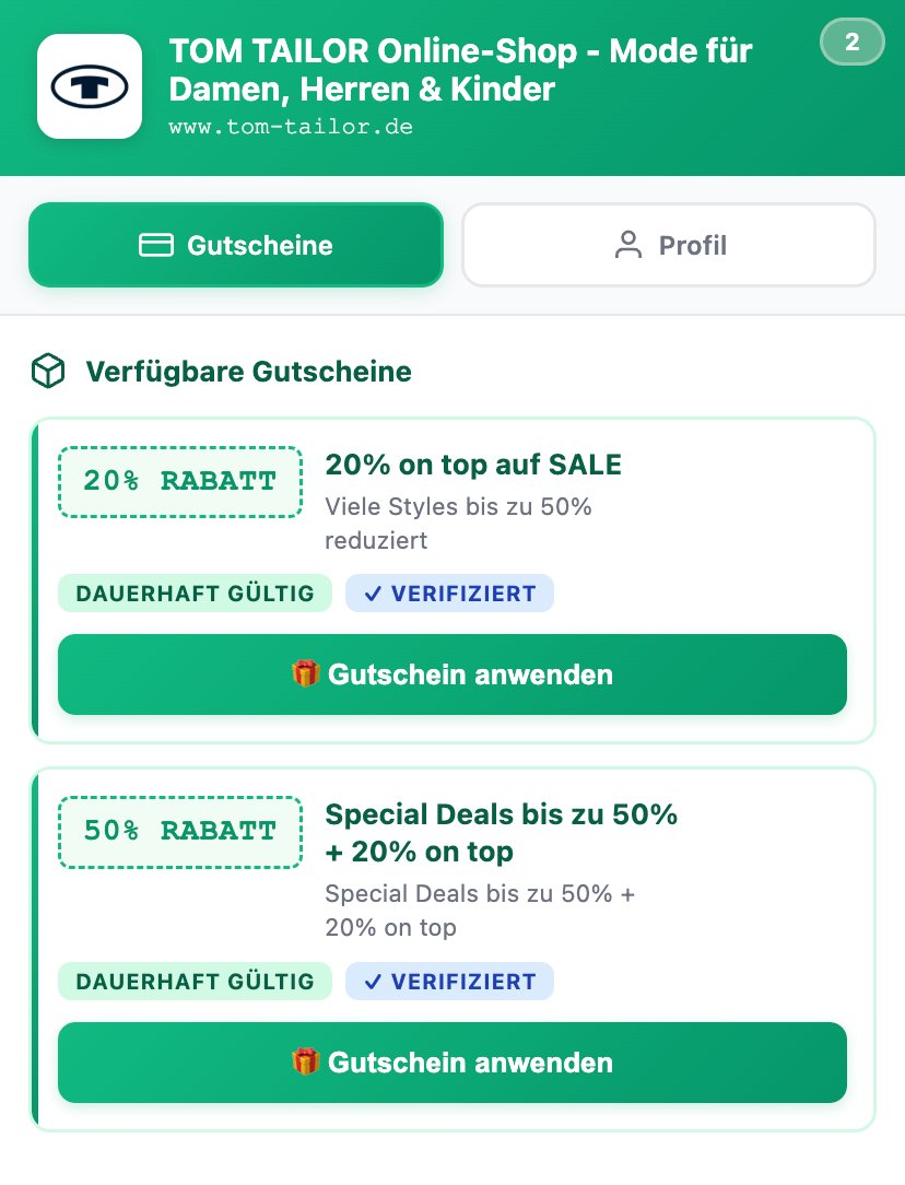 Reboni Extension - Gutscheine automatisch finden